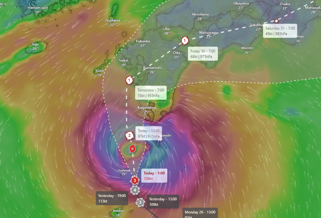 Typhoon Shanshan to Hit Japan With 112 mph Winds Track the Storm