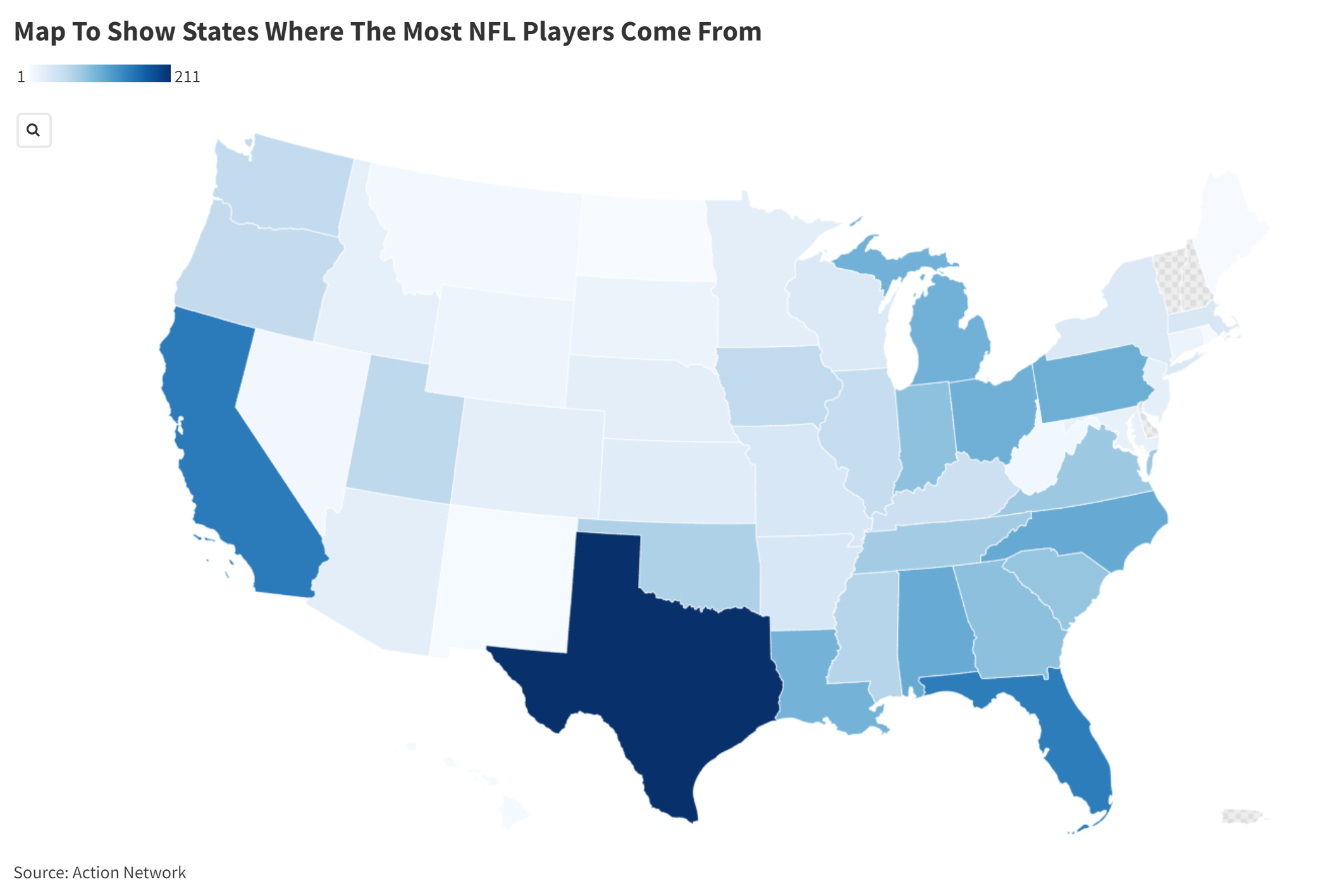 Map Shows States That Produce the Most NFL Players Newsweek