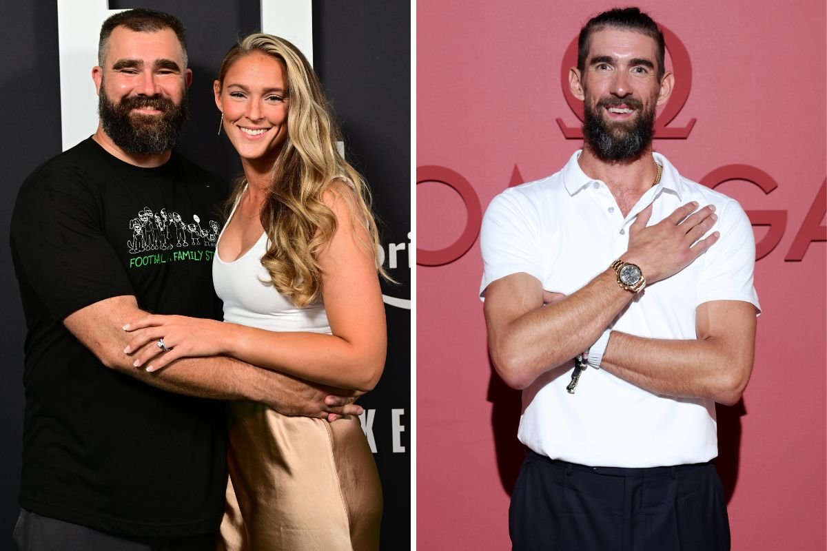 Jason Kelce Kylie Kelce and Michael Phelps