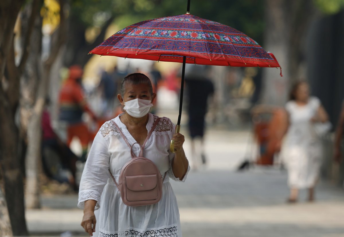 Mask-wearing Woman Amazon Wildfires