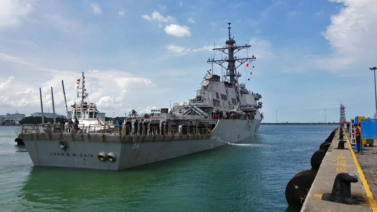 USS John McCain Warship Oman