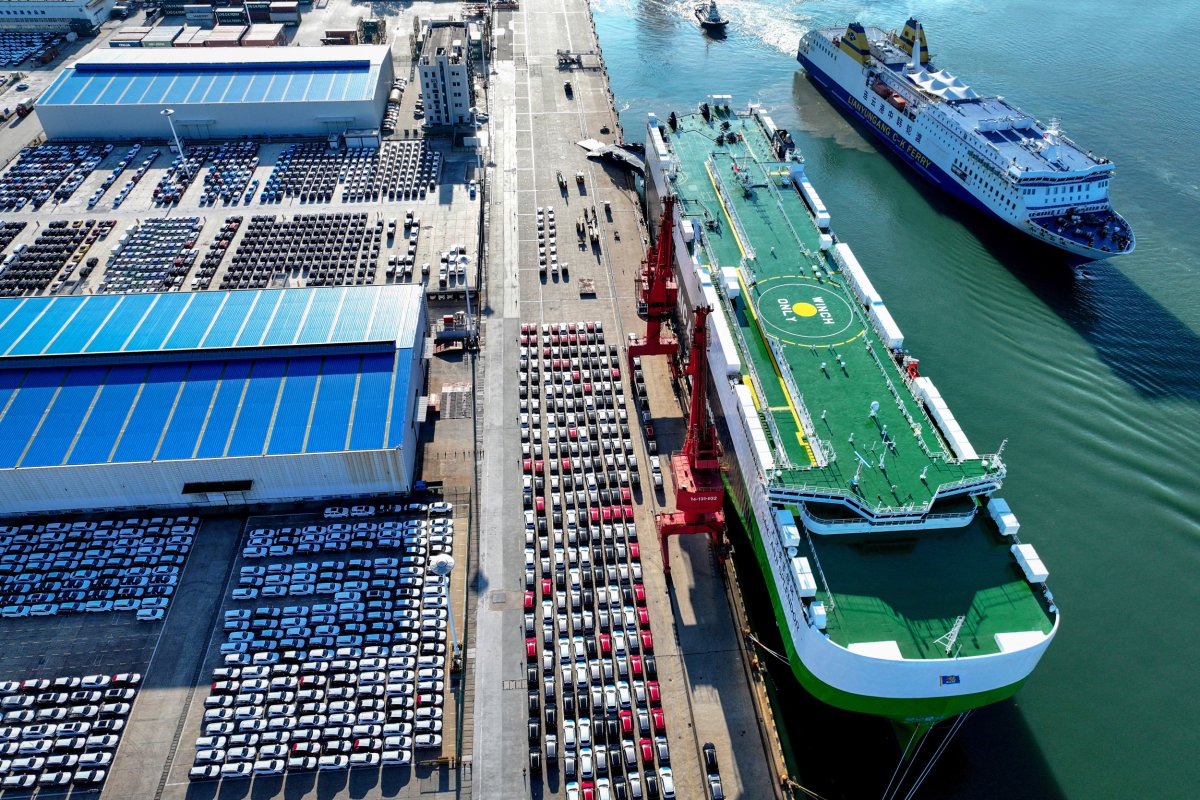Chinese Vehicles Await Export