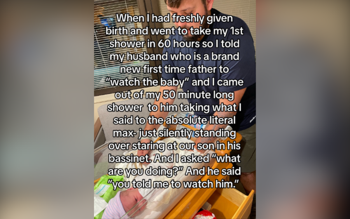 New dad takes wife's instructions to 