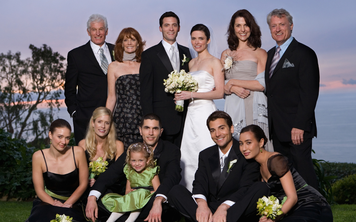 A family wedding photo.