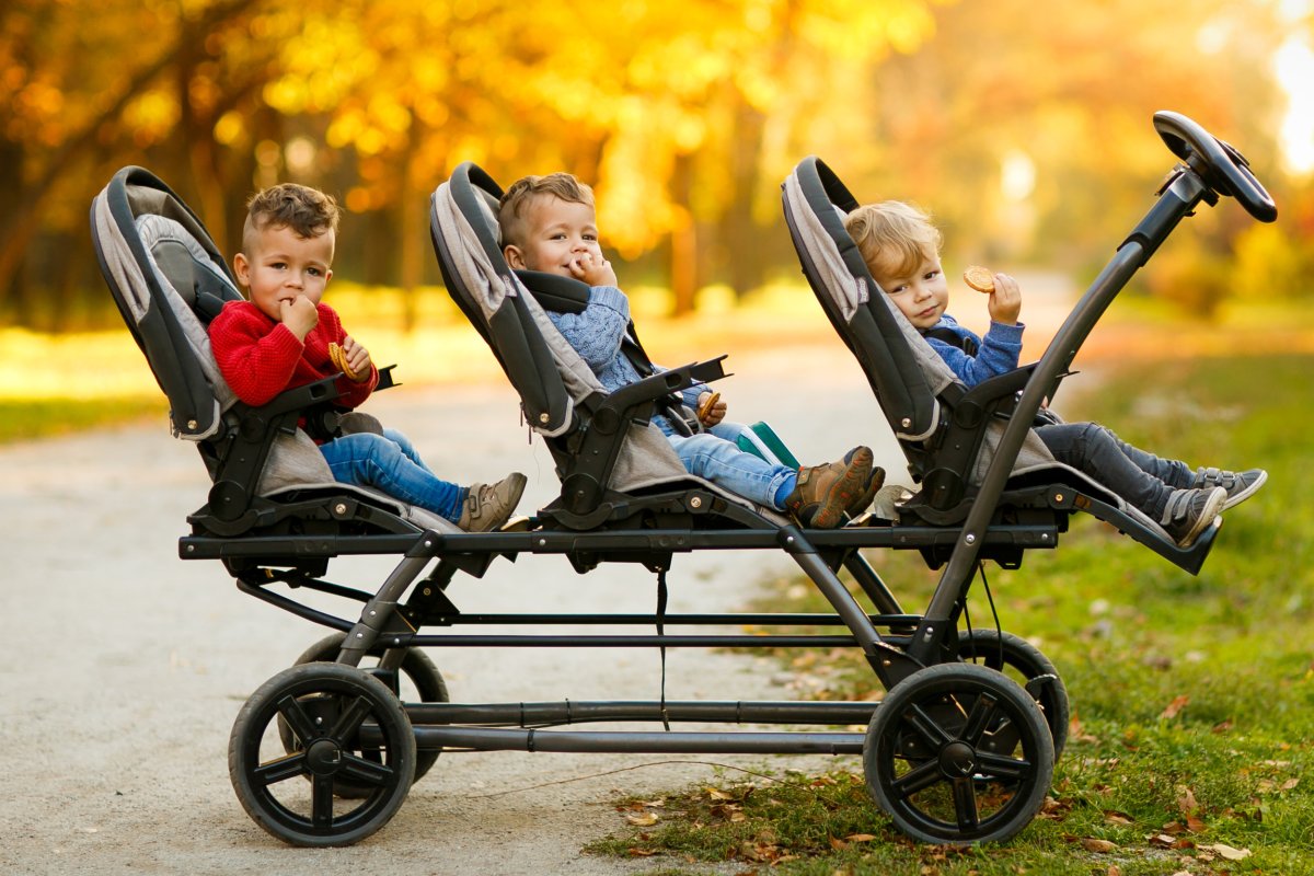 Triplet boys at the playground