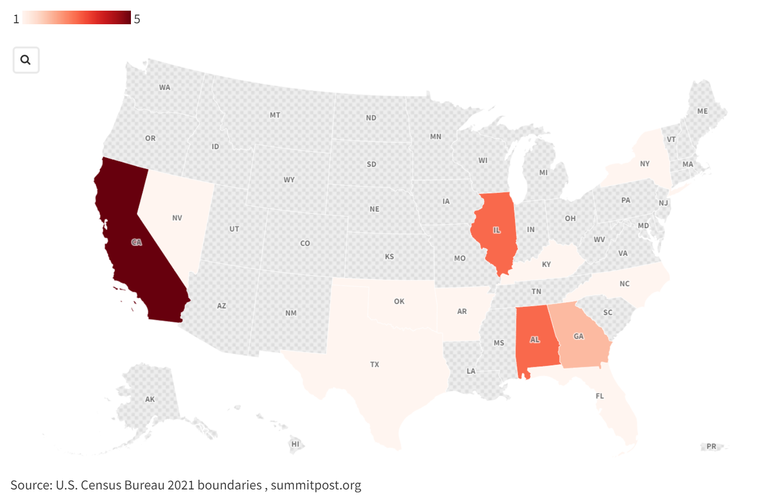 US Map Shows States With Most Deadly Mass Shootings This Year