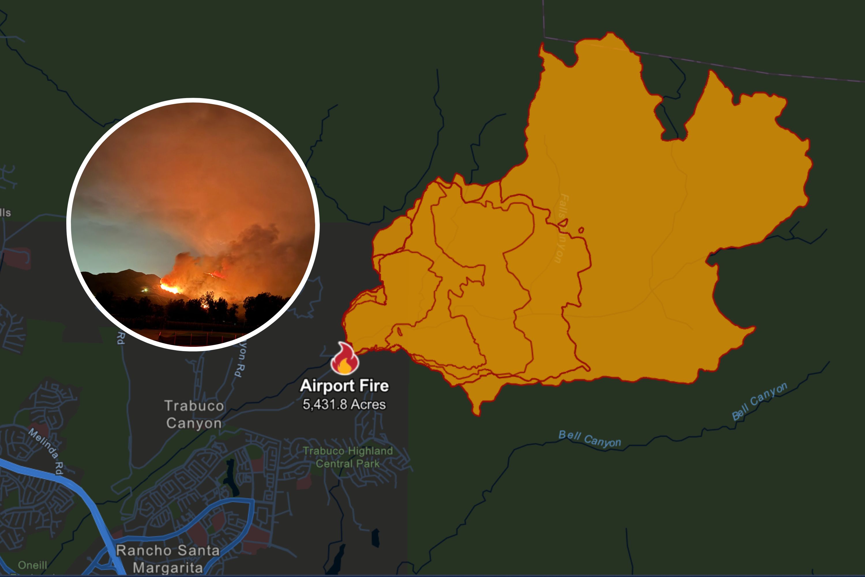 Trabuco Canyon Blaze: Map Reveals Fire Near Airport Sparked by Safety Operations