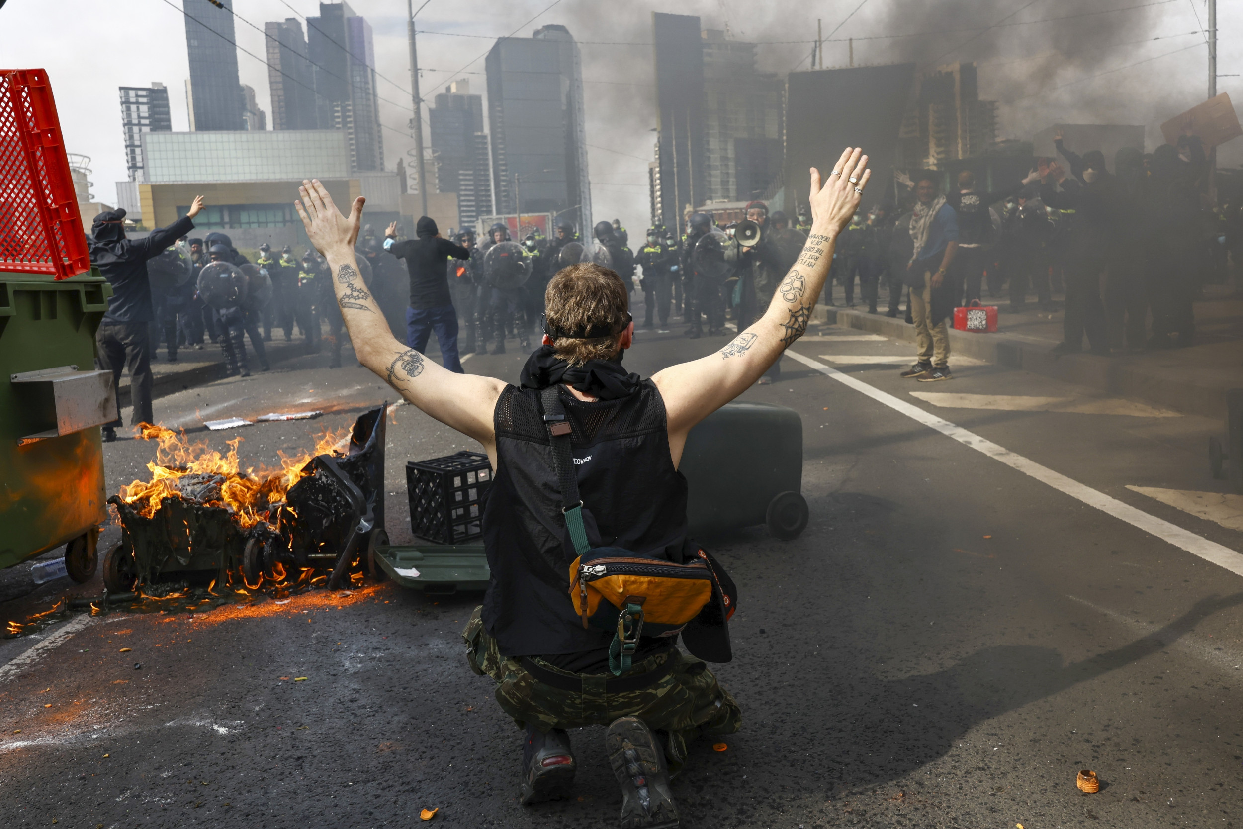 Pro-Palestinian Rally Erupts into Violence at Weapons Convention