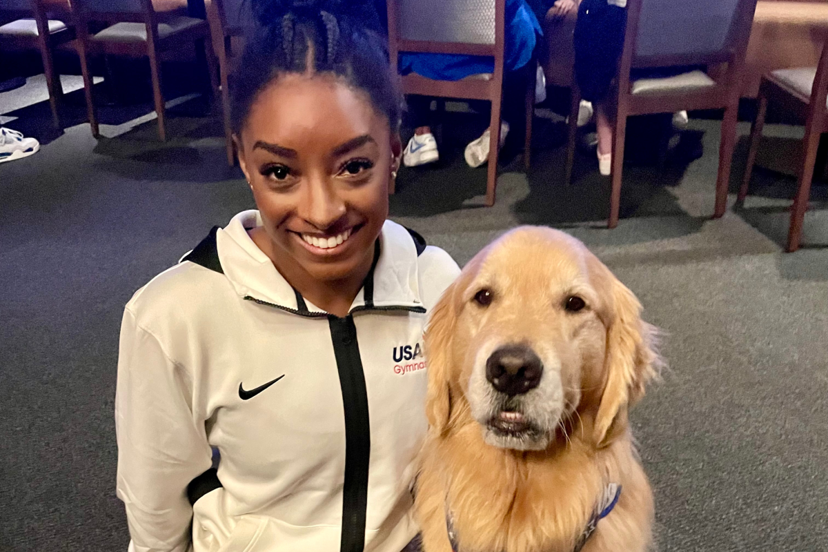 Simone Biles and Beacon.