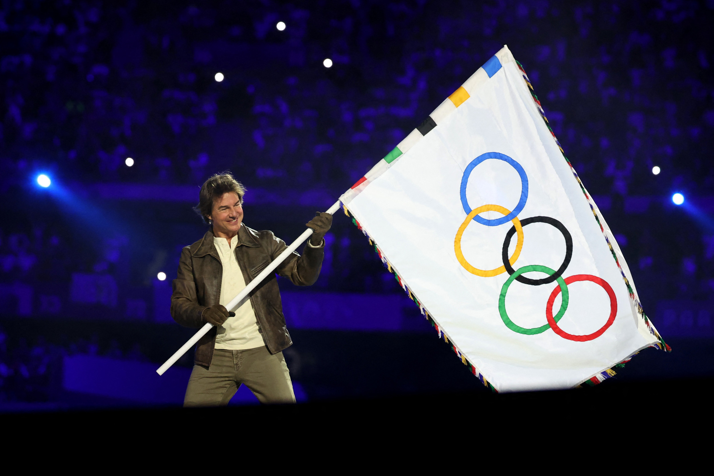 Tom Cruise Performs Stunt at Paris Olympics