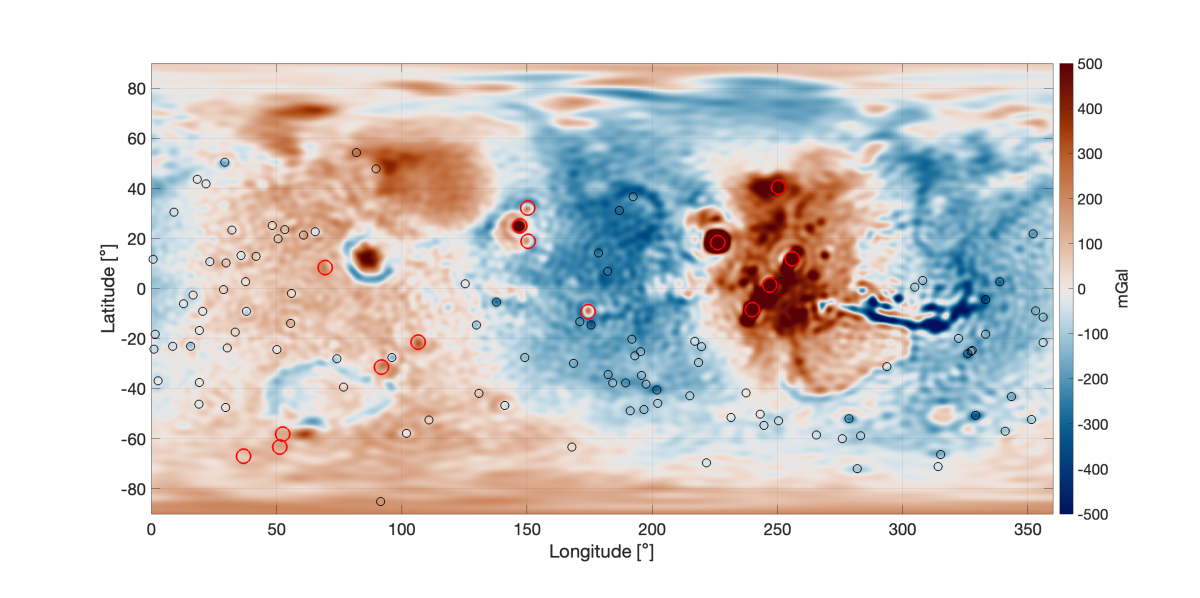 gravity map mars