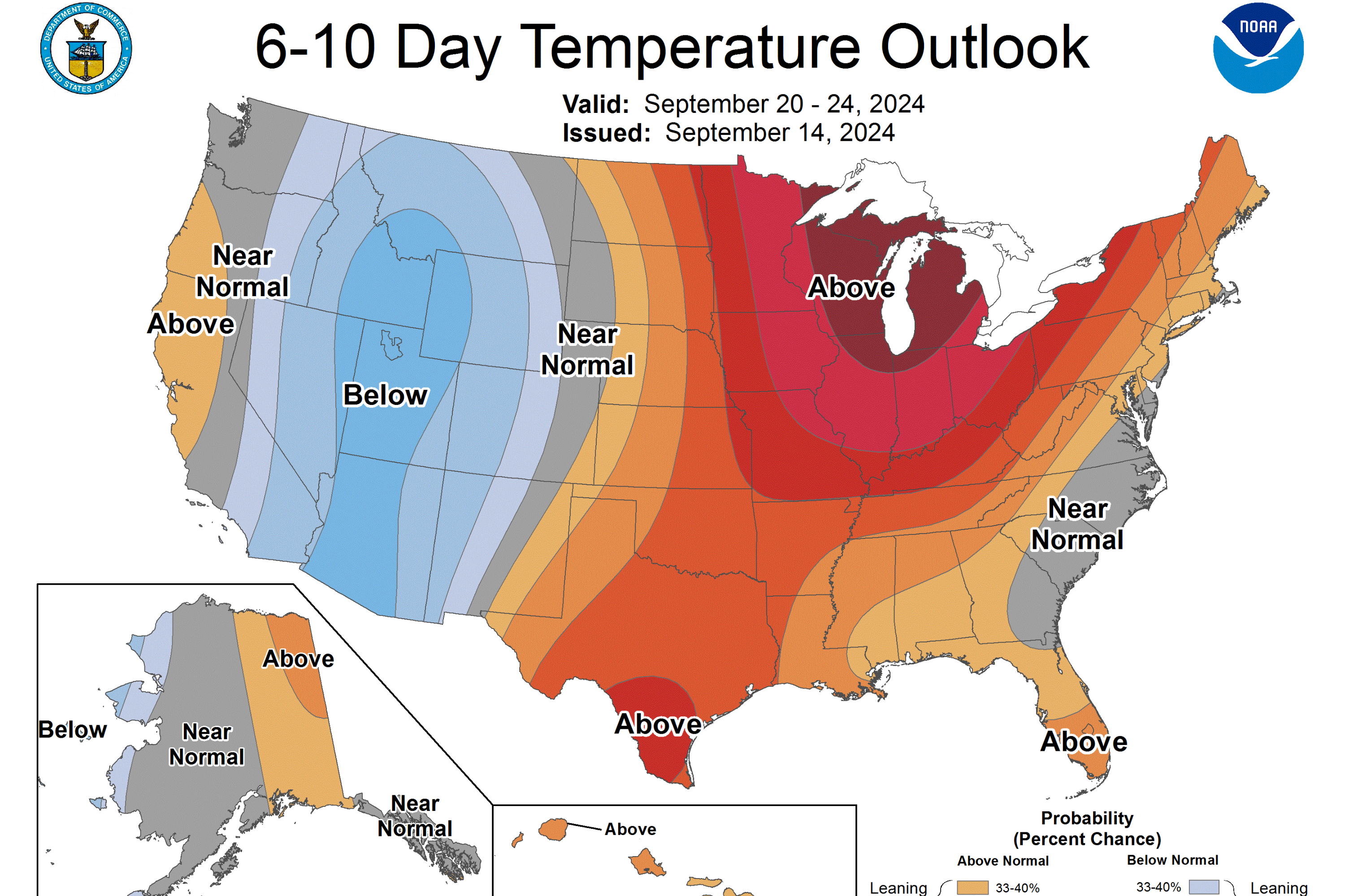 Map Shows States Expecting Large Temperature Drop This Week