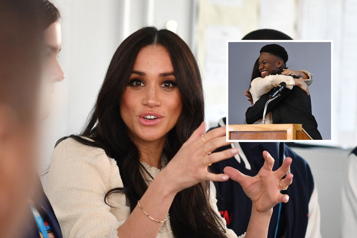 Meghan Markle Hugged by School Boy