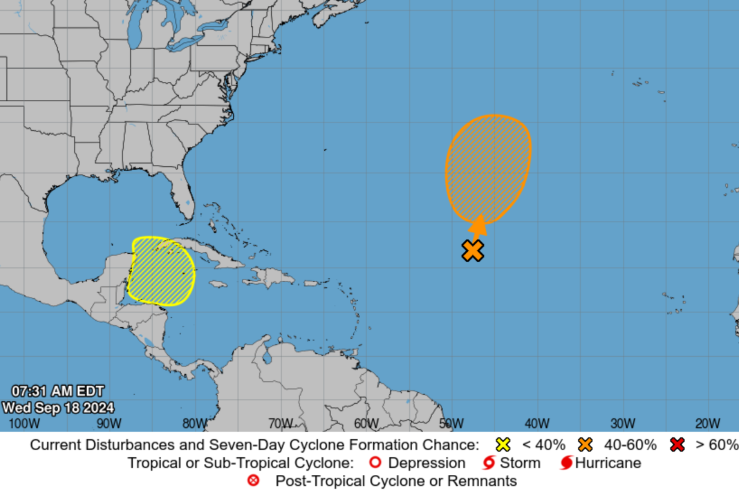 National Hurricane Center Tracks Two Disturbances