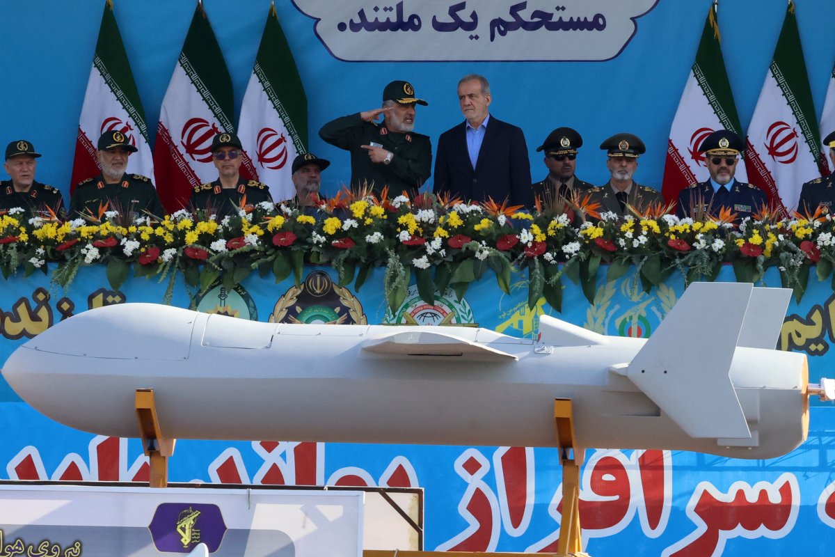 Iran, President, Pezeshkian, at, military, parade