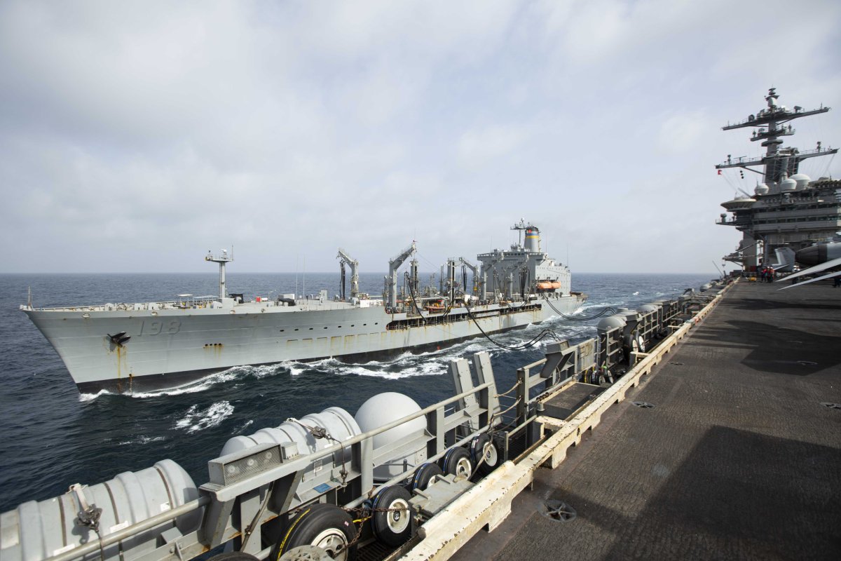 USNS Big Horn and Abraham Lincoln aircraft