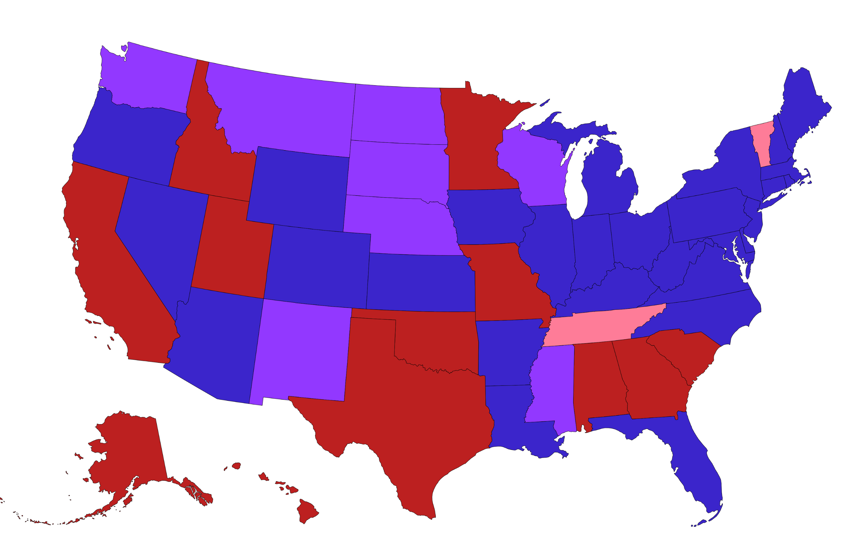 Map Shows States Where Sports Gambling is Legal