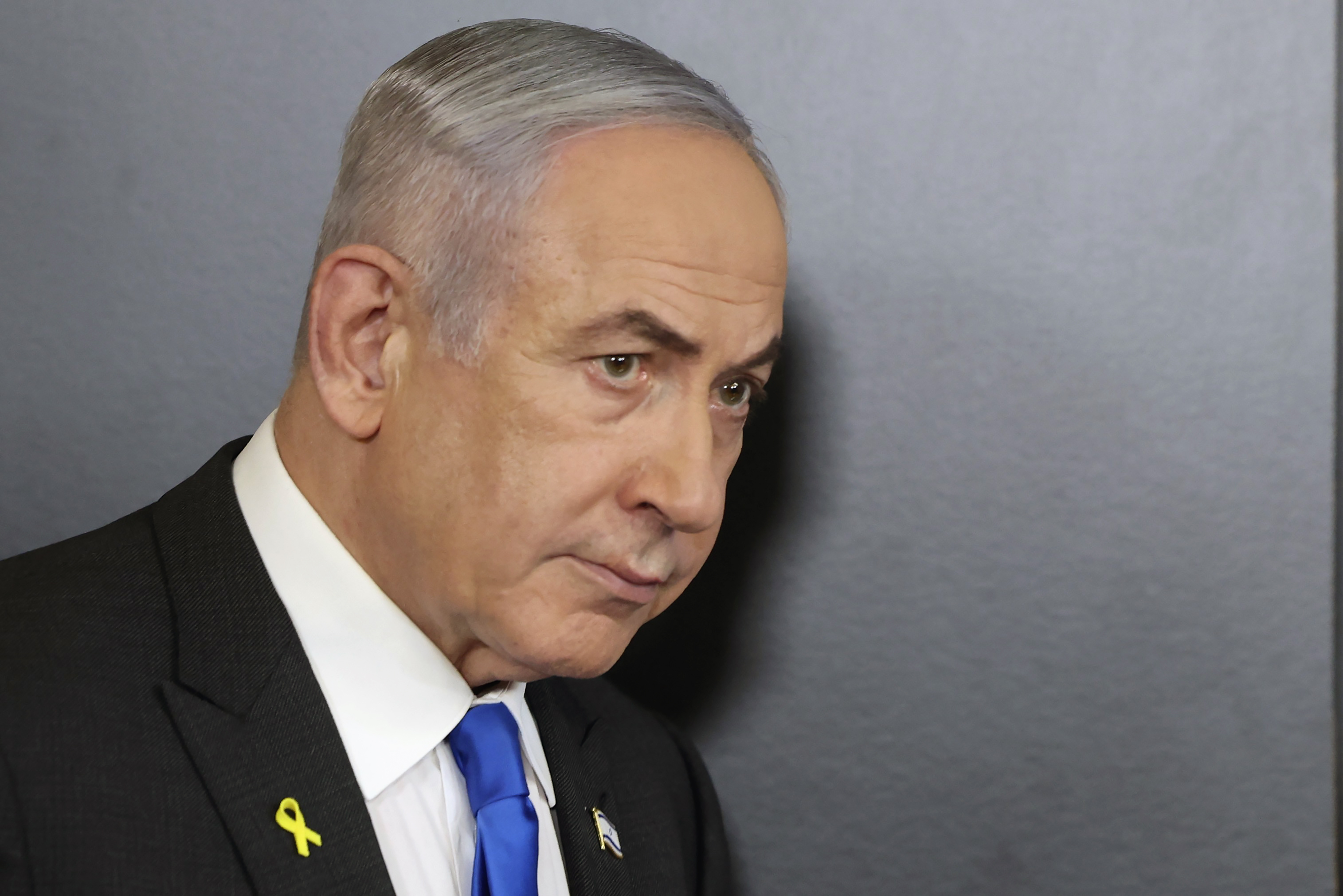 Photo: Israeli Prime Minister Benjamin Netanyahu attends a press conference in Jerusalem. (Abir Sultan/AP) 