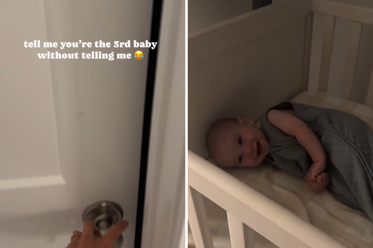 Baby in walk-in closet