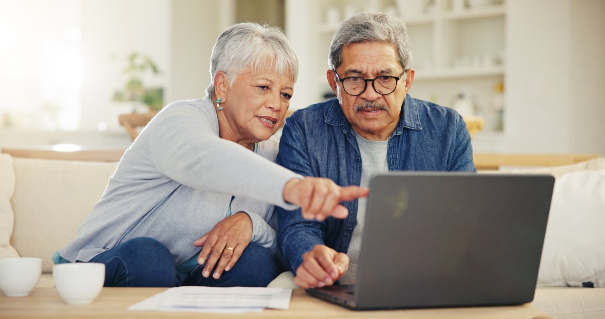 older couple looking at computer