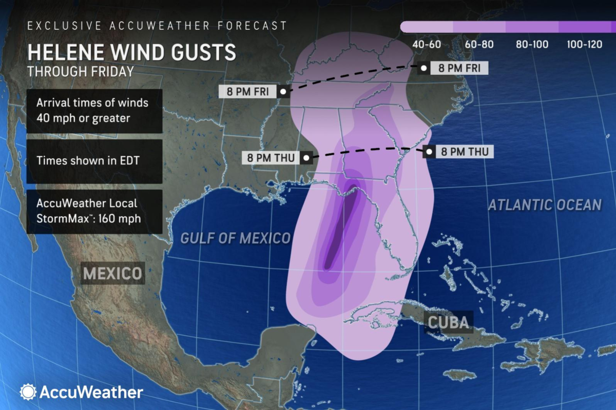 Hurricane helene wind damage could hit states 600 miles away from