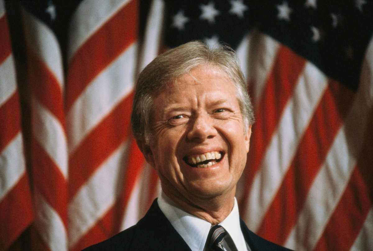 US President Jimmy Carter smiles