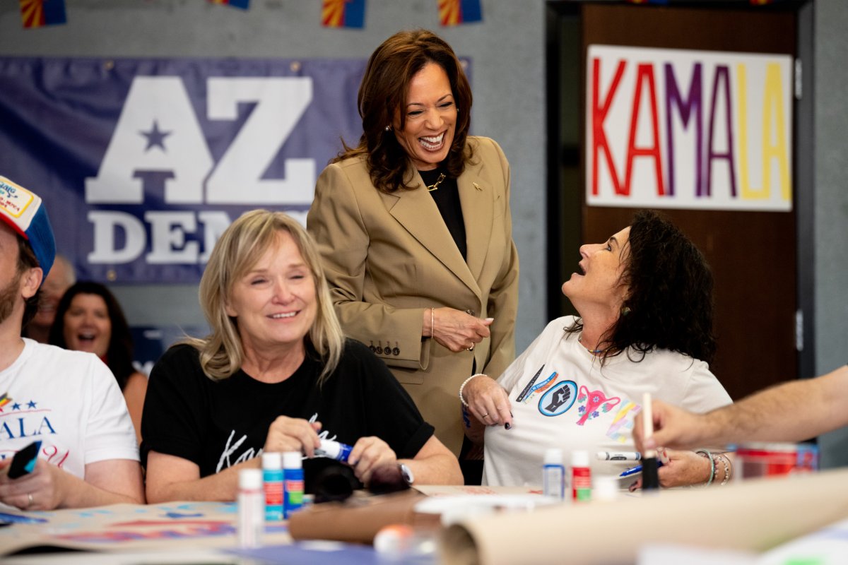 Harris in Arizona campaign office, 2024