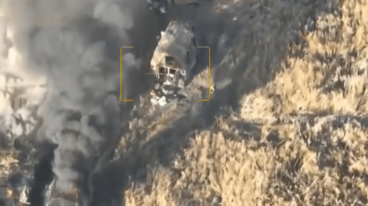 Screengrab of Ukrainian attack in Kupiansk