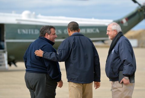 christie obama sandy