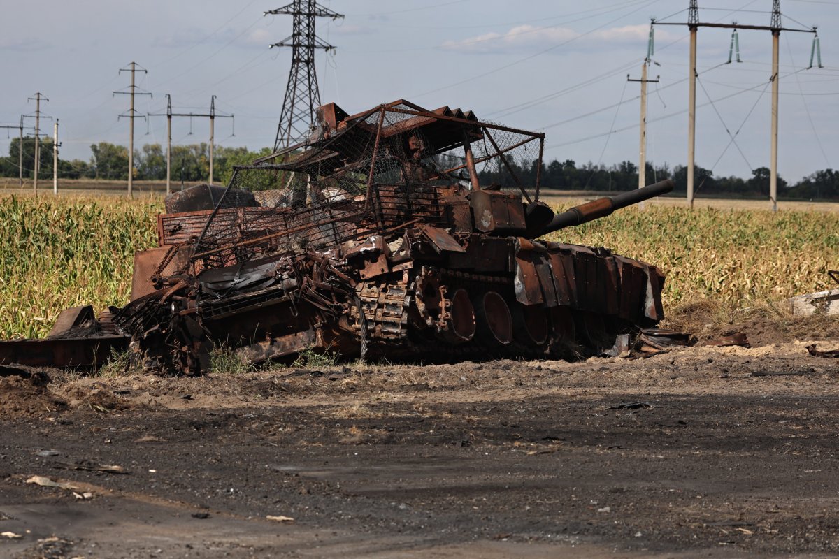 Destroyed Russian Tank Rusts in Kursk 