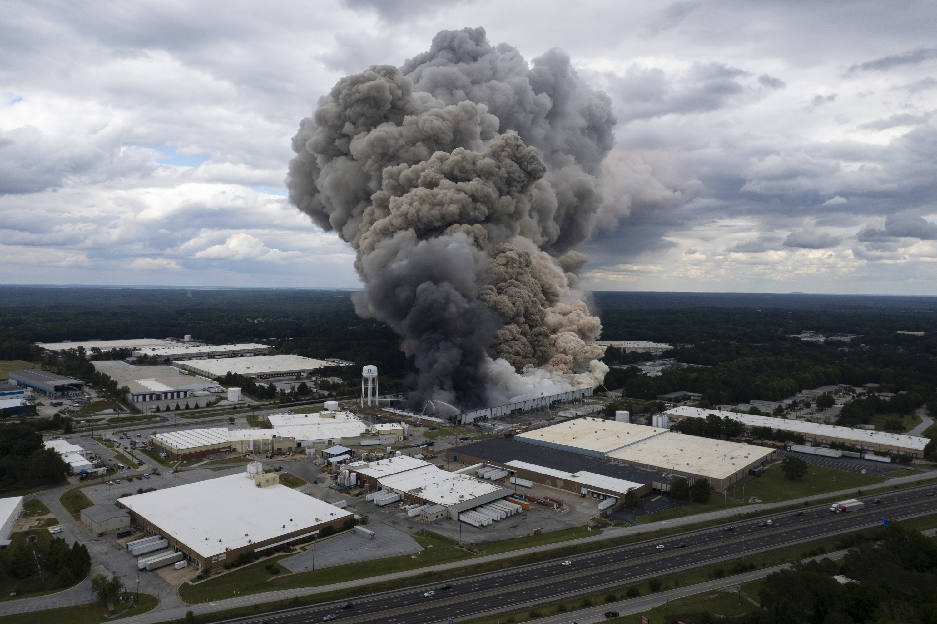 Officials Warn of Chemical Smoke from Factory Fire Heading Toward Atlanta