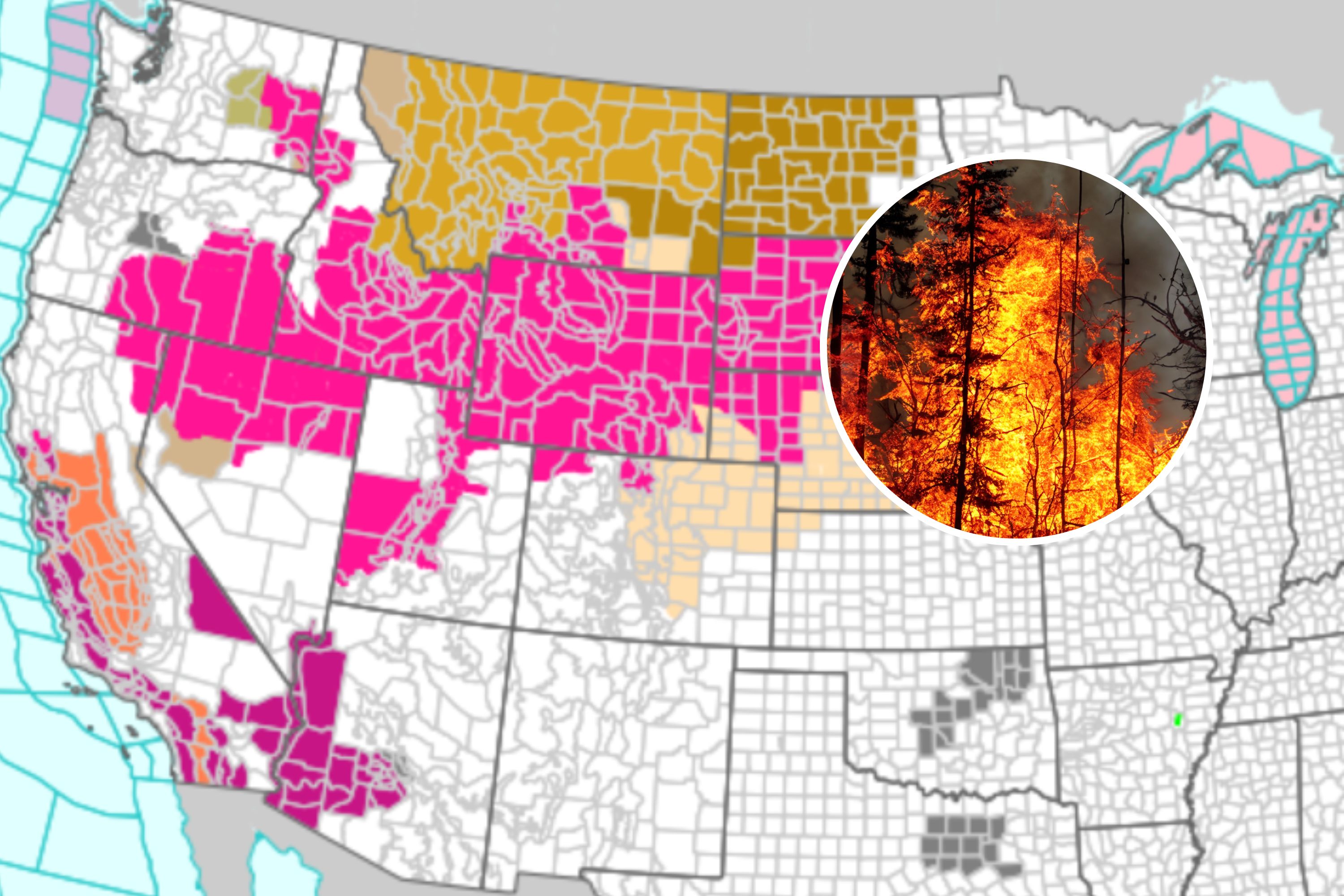 Red Flag Fire Warnings for 11 Western States