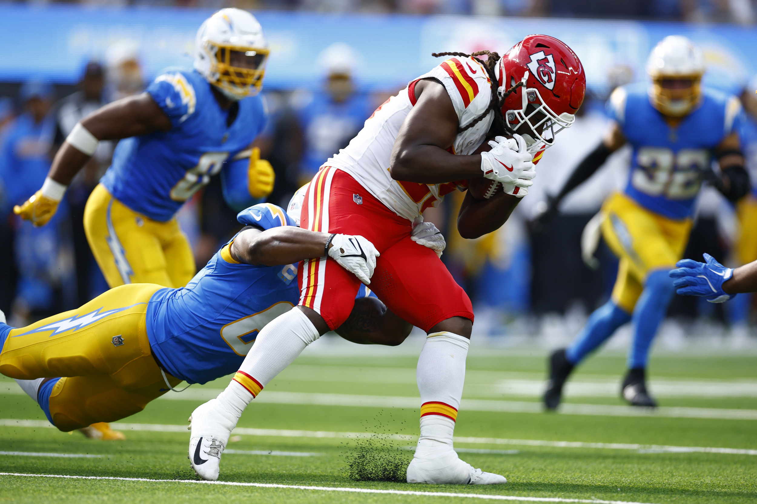 The Chargers’ star defenseman was heavily fined for an unnecessary roughing hit against the Chiefs