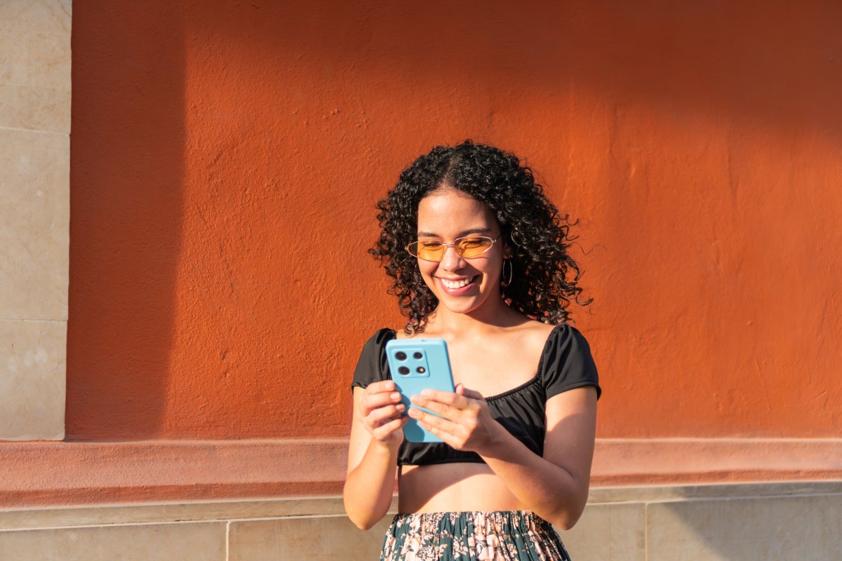 Stock image person on phone