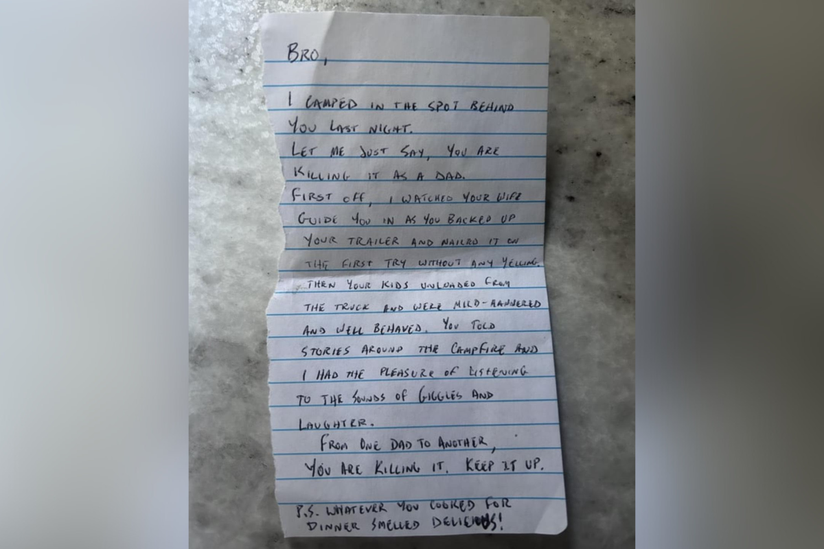 Note left to a camper