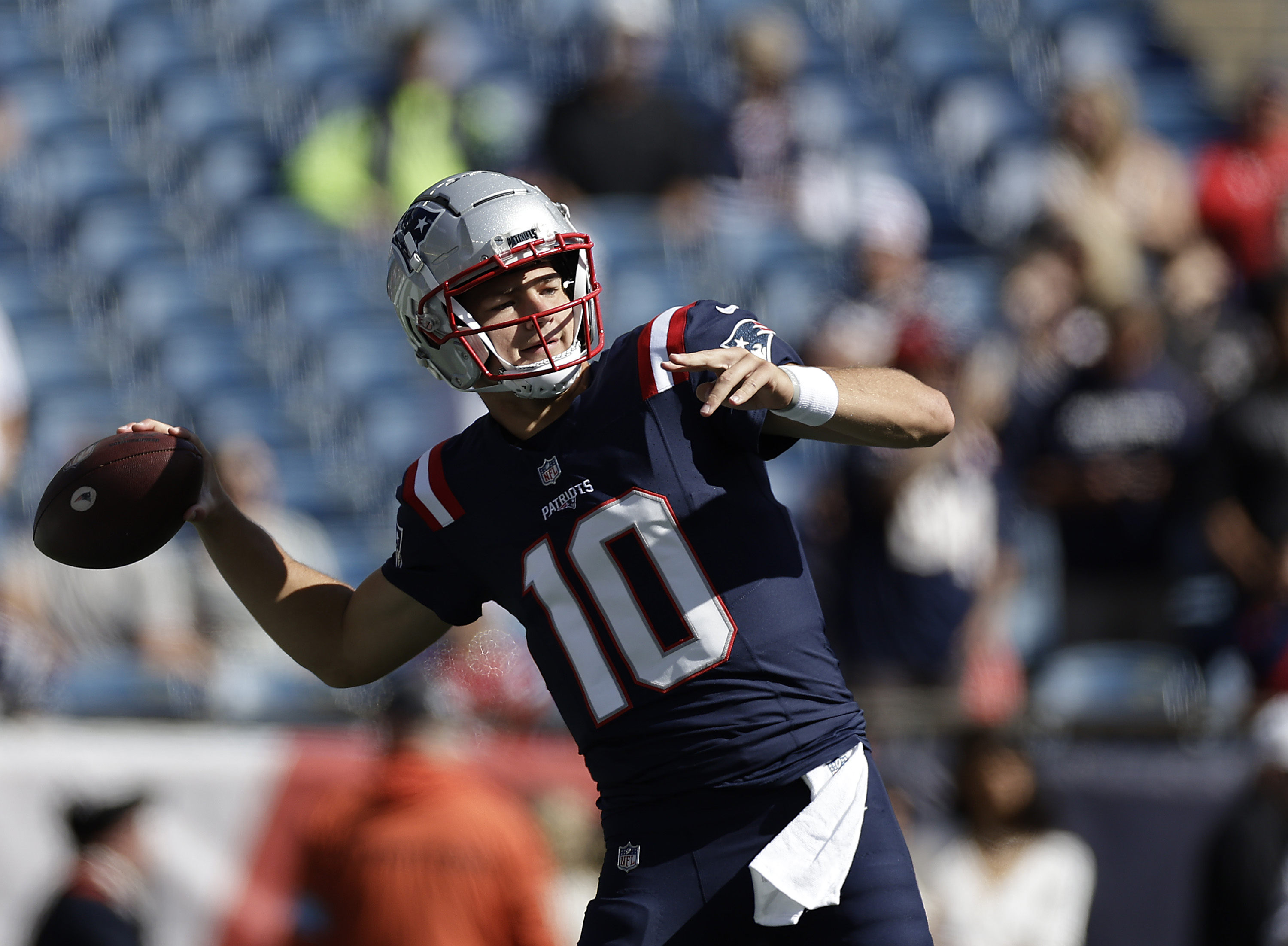 Patriots HC Jerod Mayo Considering Benching Jacoby Brissett For Drake ...