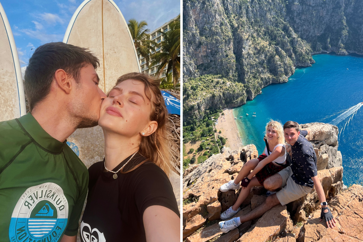 Traveling Couple Pictured Posing On Vacation