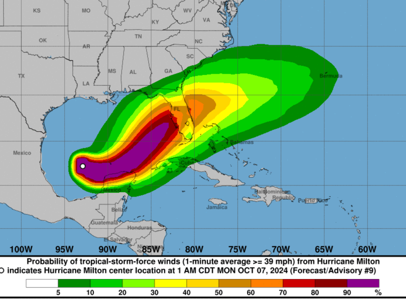 Hurricane Milton Path Map Shows Every State That Will Be Hit