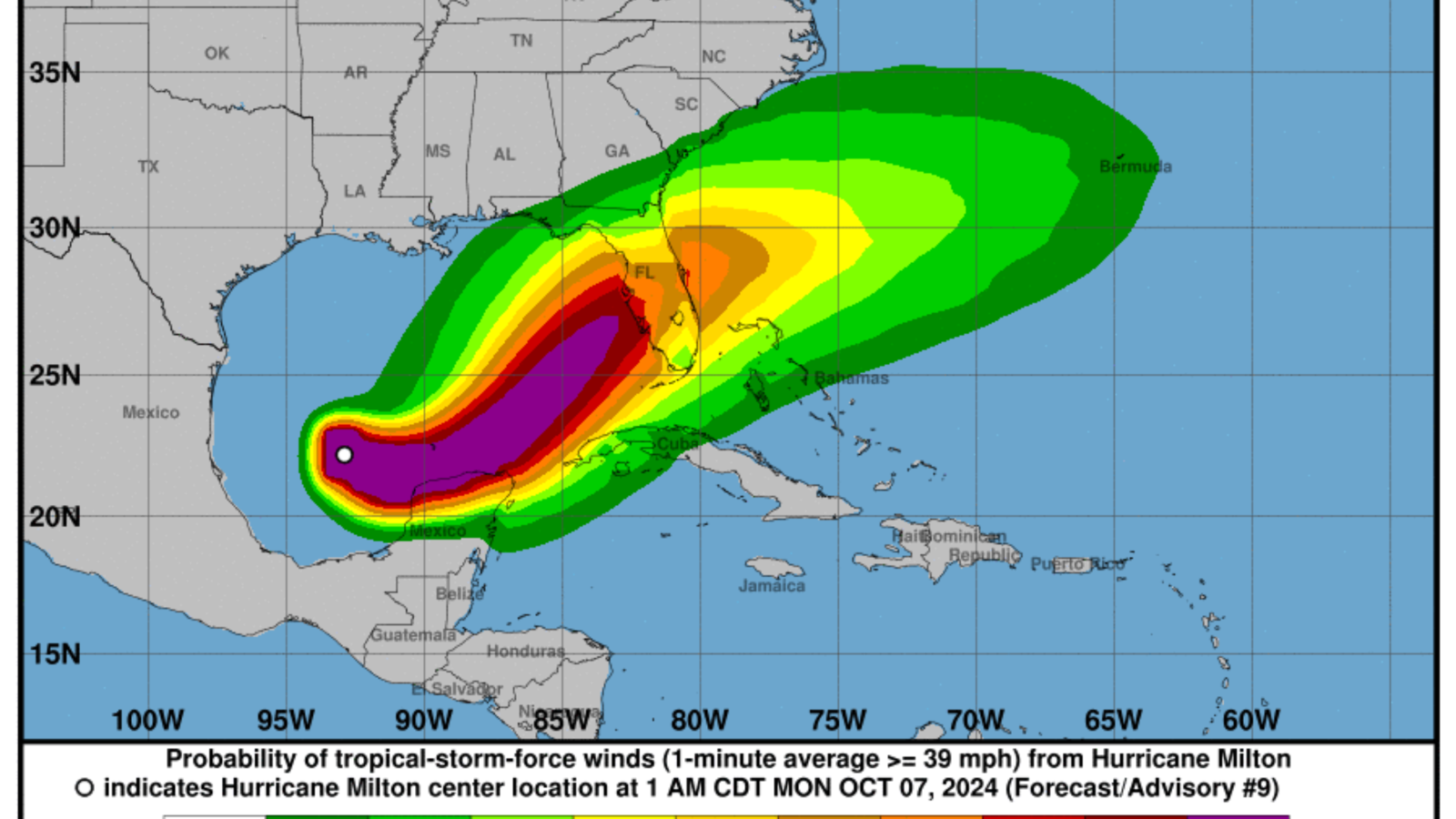 Hurricane Milton Path Map Shows Every State That Will Be Hit
