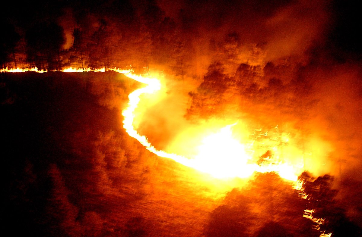 wildfire northwest of Amidon, North Dakota