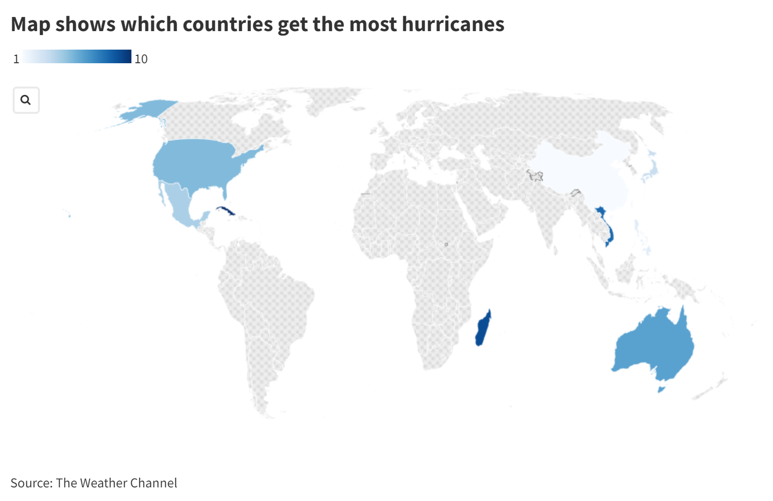 Map Shows Which Countries Get The Most Hurricanes Newsweek