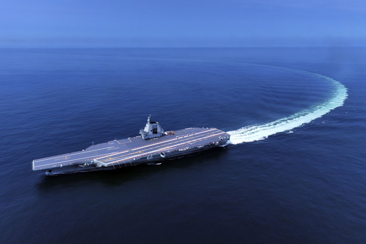 Chinese Aircraft Carrier Conducts Sea Trial
