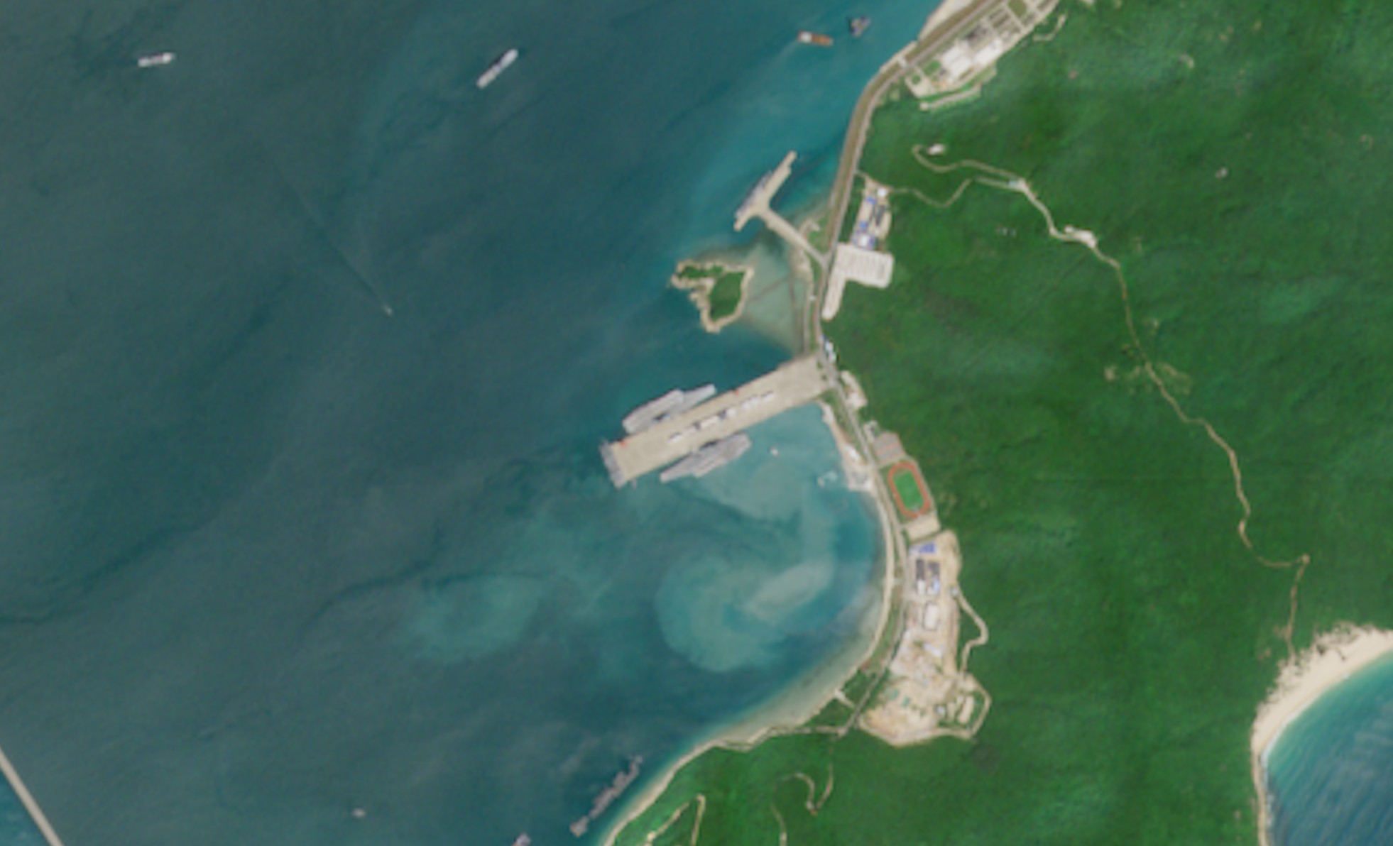 Rare satellite photo captures two Chinese aircraft carriers in same frame