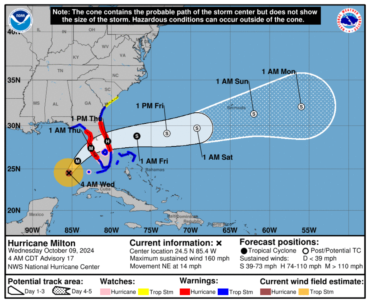 Hurricane Milton Update Path for Florida Landfall Shifts Newsweek