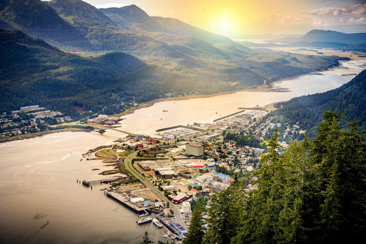 Aerial view of Juneau, Alaska.