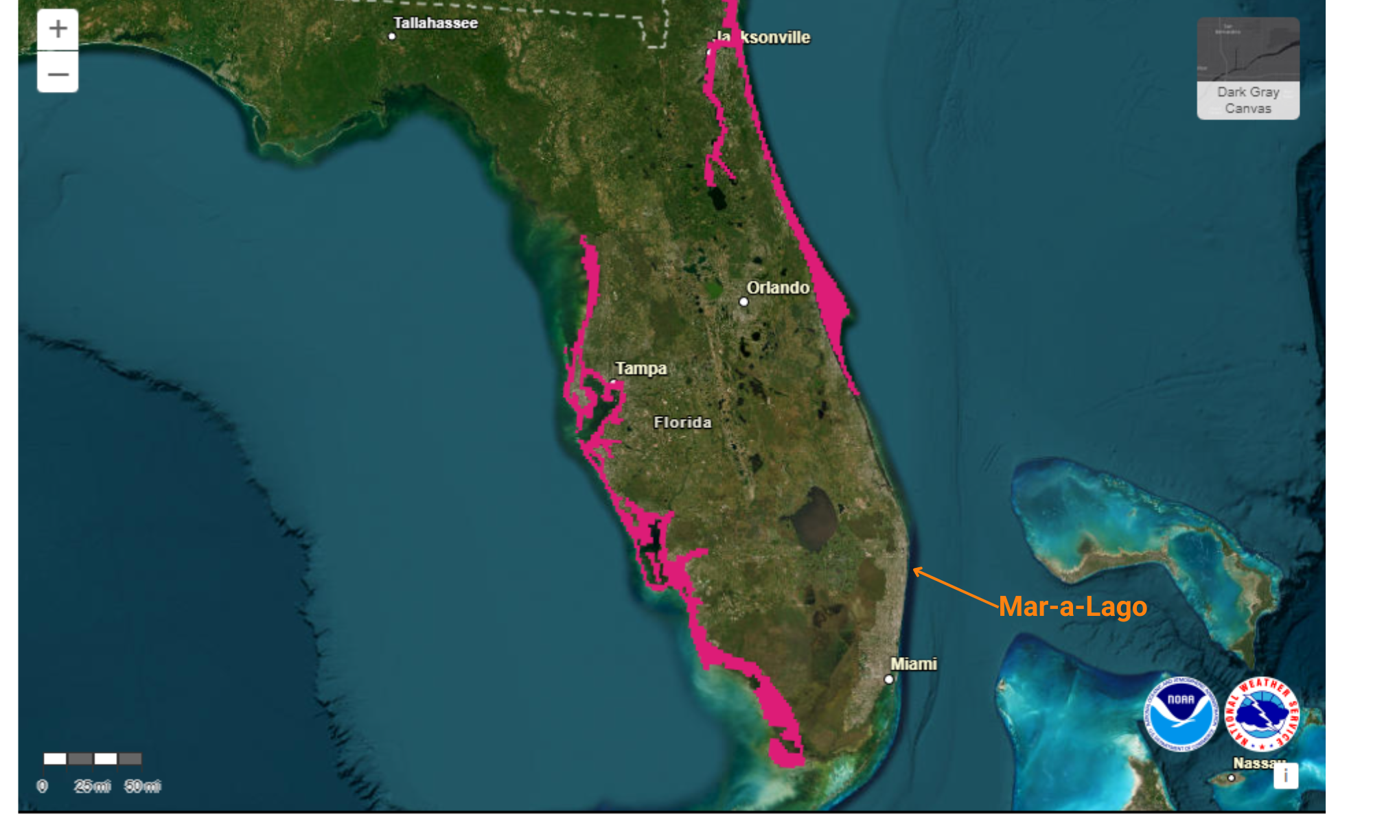 Maps Show Hurricane Milton 39 s Expected - Mar Lago Storm Surge