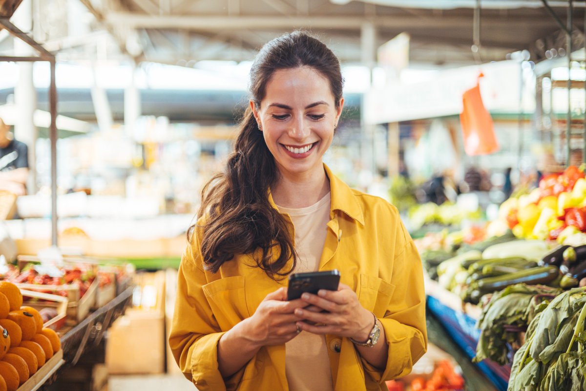 Woman looking at phone