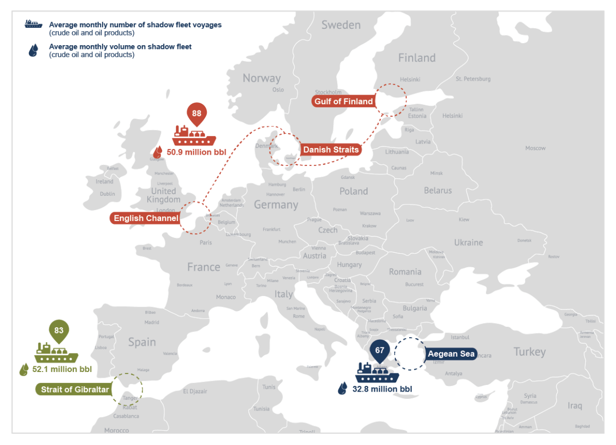 Mapa KSE de los incidentes de los petroleros rusos