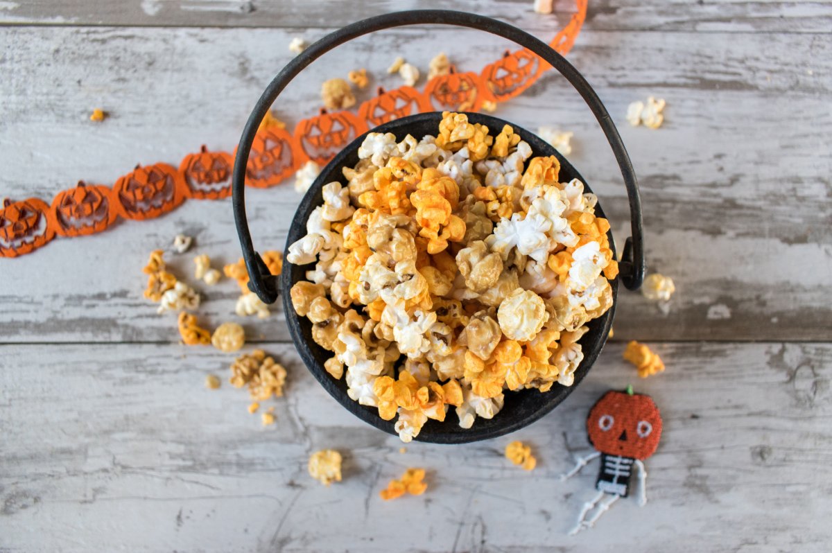 Stock image of Halloween popcorn.