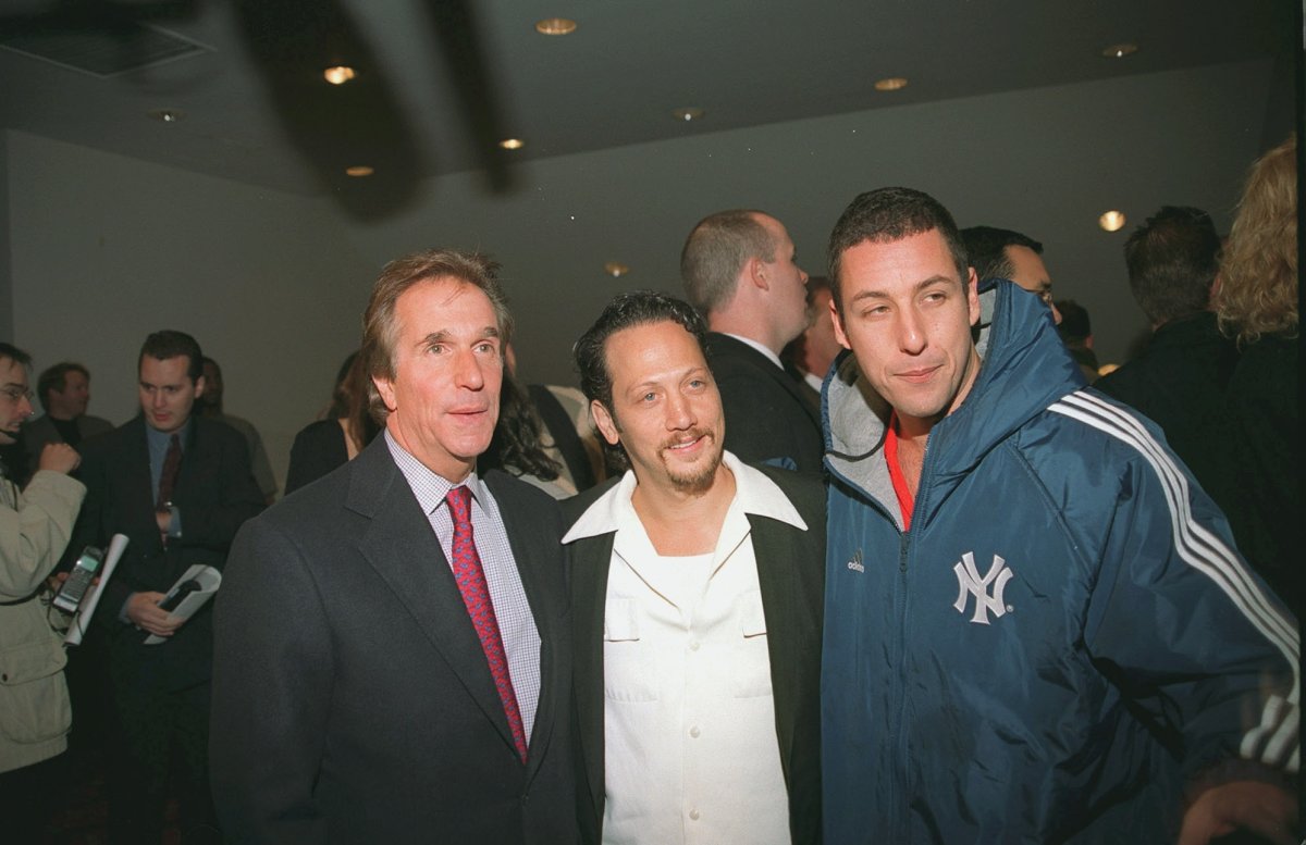 Winkler and Sandler at the premiere of The Waterboy